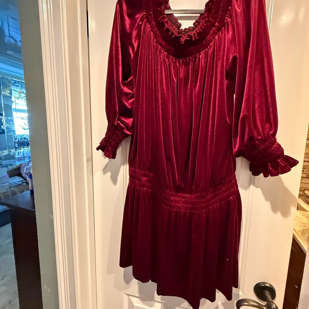 Norma Kamali Burgundy Midi Dress